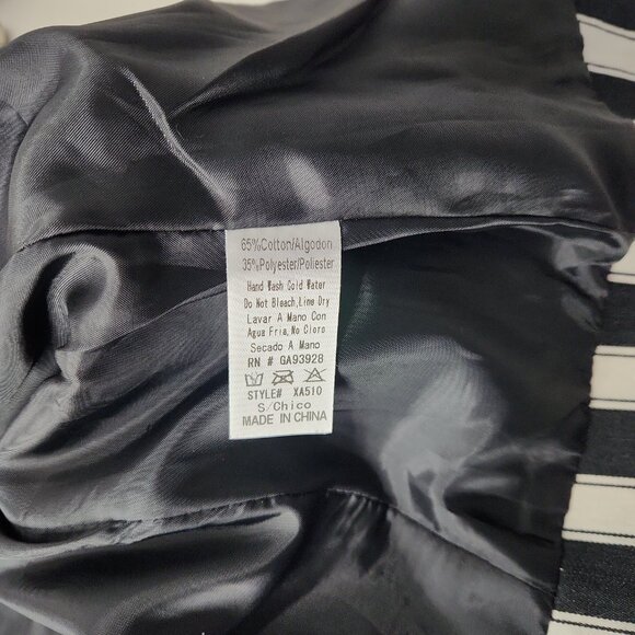 A'GACI black and white vertical striped blazer jacket size S Beetlejuice-style - Picture 7 of 10